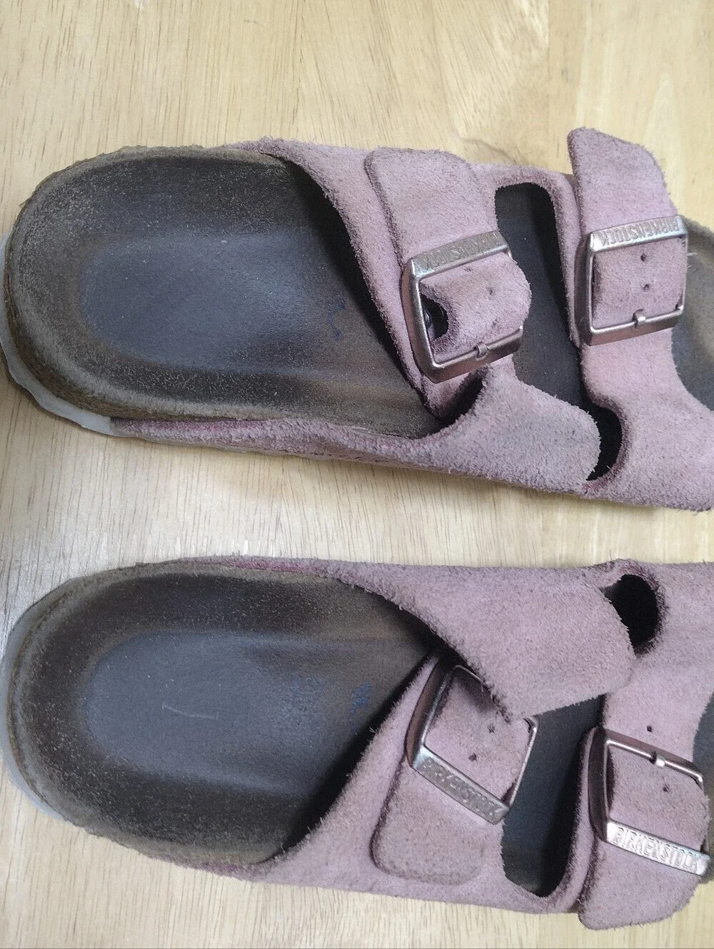 BIRKENSTOCK Arizona 37 / 6 Pink Suede Slides 2 Strap Slip-on Sandals